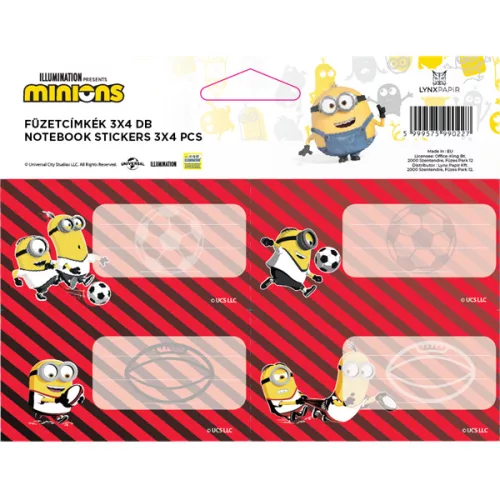 ICO Minions 4db/ív füzetcímke
