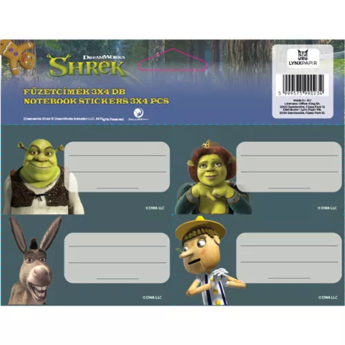 ICO Shrek 4db/ív füzetcímke