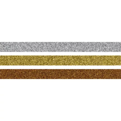 Heyda zlatno-srebrna ljepljiva traka s glitterom, 3 komada
