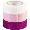 Heyda Pink 3 db glitteres ragasztószalag