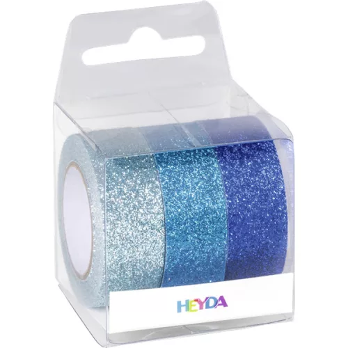 Heyda Blue 3 db glitteres ragasztószalag