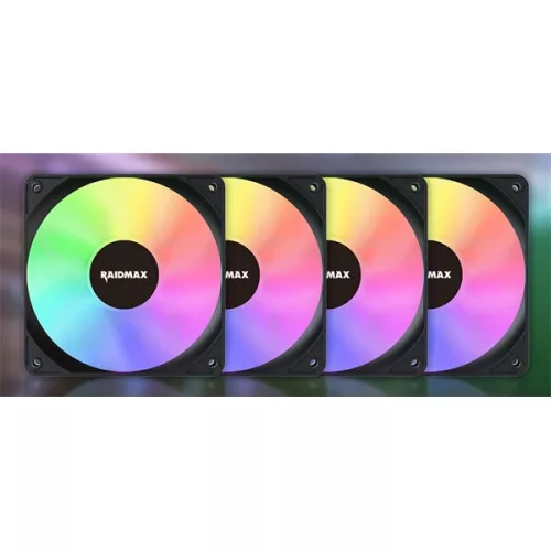RAIDMAX X-AIR 4ks 120mm RGB čierny ventilátor