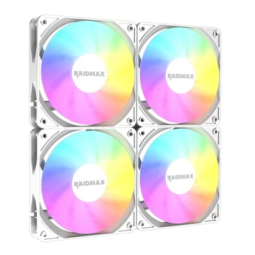 RAIDMAX X-AIR 4ks 120mm RGB biely ventilátor