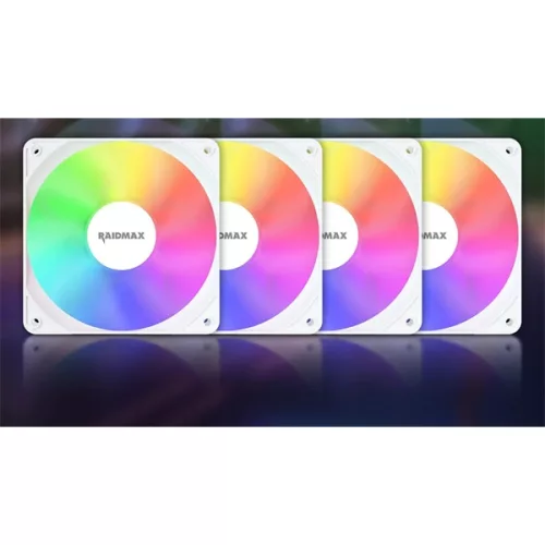 RAIDMAX X-AIR 4ks 120mm RGB biely ventilátor