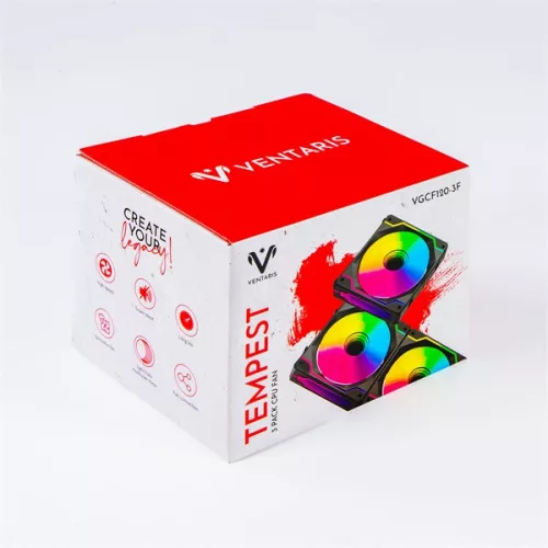 Ventaris VGCF120-3F Tempest RGB počítačový ventilátor 3/CS