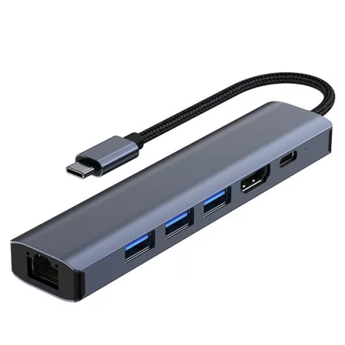 Iris IH6-22 6in1 (3xUSB/1xLAN/1xHDMI/1xDP-USB-C 100W) Dokkoló