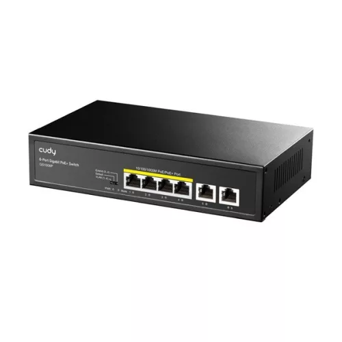 CUDY GS1006P 1x 10/100/1000(PoE+/PoE)+3x 10/100/1000(PoE)+2x gigabitni uplink, 60W PoE preklopnik