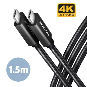   Kábel pre dátum a informácie Axagon BUCM32-CM15AB, 1,5 m, hrot C, čierny