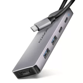 Axagon HMC-5H60 5Gbps 5v1 sivý hub typu C