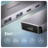 Axagon HMC-5H60 5Gbps 5v1 sivý hub typu C