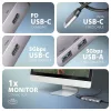 Axagon HMC-5H60 5Gbps 5v1 sivý hub typu C