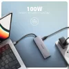 Axagon HMC-5H60 5Gbps 5v1 sivý hub typu C
