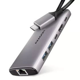 Axagon HMC-6G2L 10Gbps 6v1 sivý hub typu C