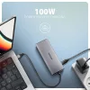 Axagon HMC-6G2L 10Gbps 6v1 sivý hub typu C