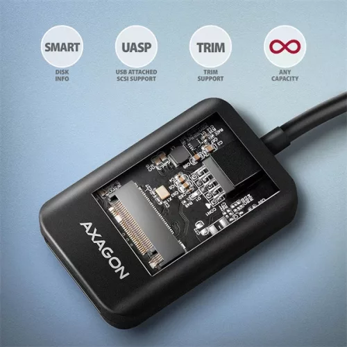 Axagon ADM2-CM USB-C 3.2 Gen2 - 1x adaptér NVMe/SATA SDD