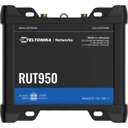 Teltonika RUT950 3x10/100Mbps LAN 2xminiSIM WiFi 4G/LTE CAT4 Vezeték nélküli ipari router