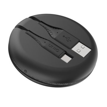 Uniq Halo USB-C töltő- és adatkábel, 1.2m, fekete