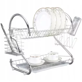   TOO KT-582 Suport metalic pentru vase de bucătărie MIDI cu două niveluri, 25x52x38cm