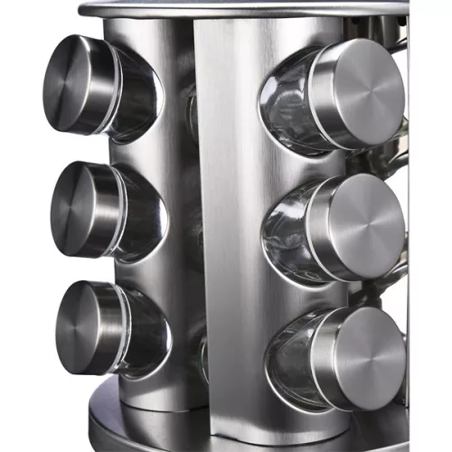 Set de 12 borcane rotative pentru condimente din sticlă IRIS KT-012