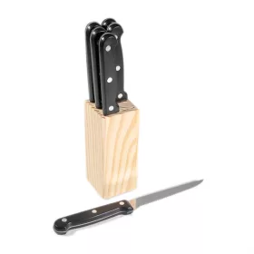   Set cuțite de friptură IRIS KT-602, 7 piese, cu suport (6 cuțite + bloc de depozitare din lemn)