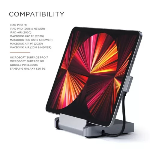 Stojan a dok Satechi ST-TCSHIPM pre iPad Pro s konektorom C, sivý