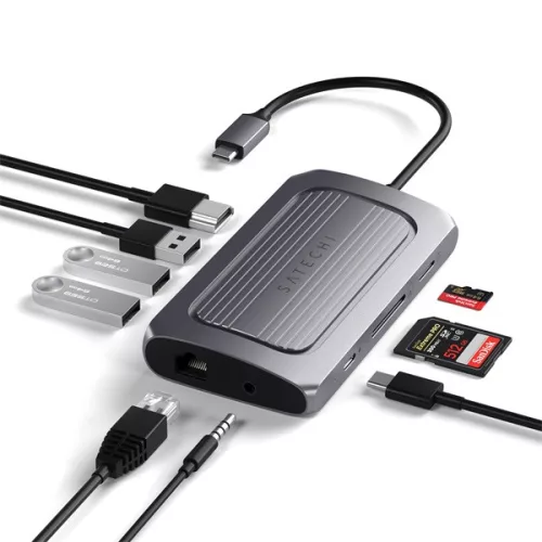 Satechi ST-U4MA3M USB 4 HUB, vesmírne sivý