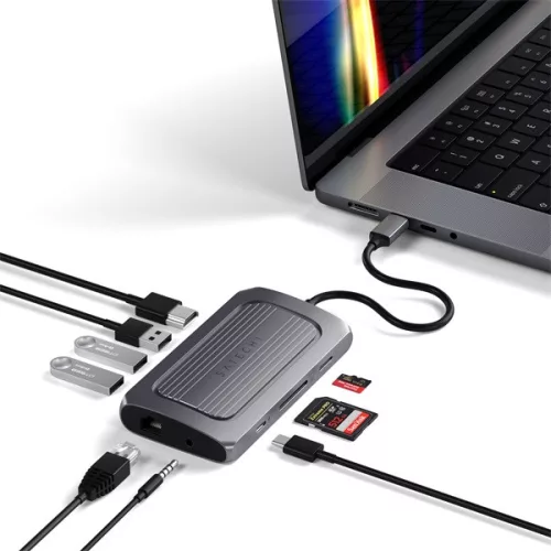Satechi ST-U4MA3M USB 4 HUB, vesmírne sivý