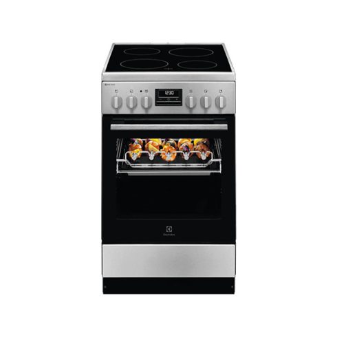 Electrolux LKR540267X inox, szabadonálló, kerámialapos, elektromos, főzőzóna: 4, sütő:57L, grill, tűzhely