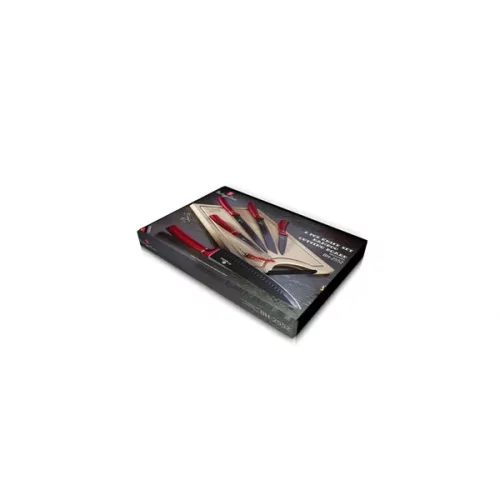 Berlinger Haus BH/2552NO cu tocător din bambus, set de 6 cuțite Metallic Line Burgundy Edition