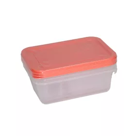   FLAIR 80056 Freezy 1.2L Ladă frigorifică pătrată portocalie pentru depozitarea alimentelor, cu 3 piese