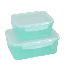   FLAIR 61621 Click&Fresh 2.1L/1.1L cutie verde smarald pentru depozitarea alimentelor, pachet de 2