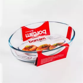   Borcan oval din sticlă termorezistent BORCAM 1.550ml, 263*182*60mm