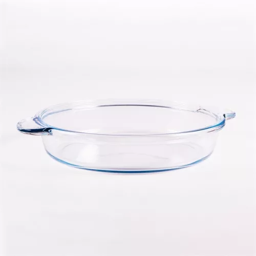 Borcan rotund din sticlă termorezistentă BORCAM cu mâner 1.850ml, 390*256*54mm