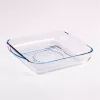 Borcan pătrat din sticlă termorezistentă BORCAM cu mâner 3.250ml, 318*282*60mm