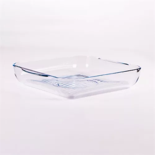Borcan pătrat din sticlă termorezistentă BORCAM cu mâner 3.250ml, 318*282*60mm