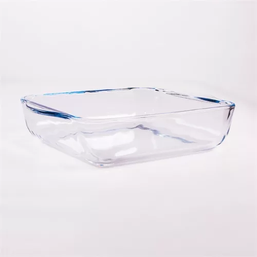 Borcan pătrat din sticlă termorezistentă BORCAM cu mâner 1.950ml, 256*220*60mm