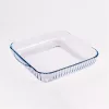 Borcan de sticlă rezistent la căldură BORCAM, pătrat, cu nervuri, cu mâner, 3.200 ml, 317 * 220 * 60 mm