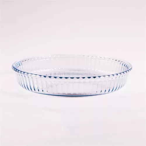 Borcan rotund din sticlă rezistentă la căldură BORCAM, cu nervuri, 1,720 ml, 260 * 45 mm