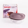 Borcan de sticlă termorezistent BORCAM cu capac de plastic 1,450 ml