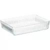Borcan de sticlă rezistent la căldură BORCAM, pătrat, cu nervuri, 3.000 ml, 306*209*64 mm