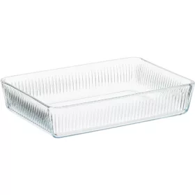   Borcan de sticlă rezistent la căldură BORCAM, pătrat, cu nervuri, 3.000 ml, 306*209*64 mm