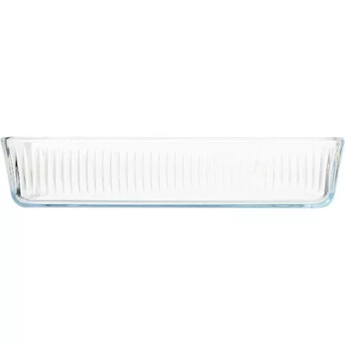 Borcan de sticlă rezistent la căldură BORCAM, pătrat, cu nervuri, 3.000 ml, 306*209*64 mm
