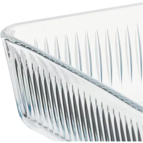 Borcan de sticlă rezistent la căldură BORCAM, pătrat, cu nervuri, 3.000 ml, 306*209*64 mm