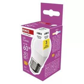   LED žiarovka Emos ZQ6E43 Classic Mini Globe E27/6,5 W (60 W)/806 lm/prírodná biela
