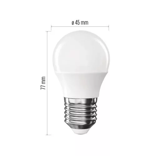 LED žiarovka Emos ZQ6E43 Classic Mini Globe E27/6,5 W (60 W)/806 lm/prírodná biela
