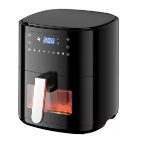   Teplovzdušná rúra TOO AF-650-B-1500 W čierna 6 l (fritéza/horkovzdušná fritéza) s digitálnym ovládaním, priezorom