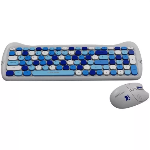 Canyon HSET-W6 HU Kitty Edition blaue kabellose Tastatur und Maus