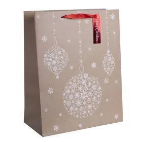   Iris natúr karácsonyi függő díszek papírtasak matt 18*23 cm