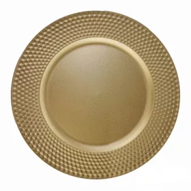   Tavă decorativă rotundă Iris 33cm cu margine zimțată aurie