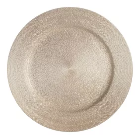 Tavă decorativă Iris rotundă 33cm aurie simplă